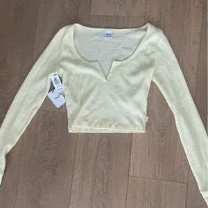 TNA Thermal Cropped Long sleeve Butter Yellow